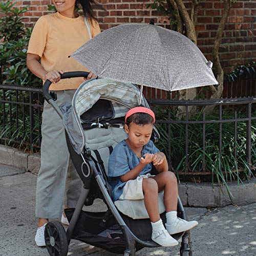 TOYANDONA Baby Stroller Umbrella Clip On Cover Umbrella Sun Rain Protection Shade Blackout Blind UV for Bicycle Carriage Cart Grey