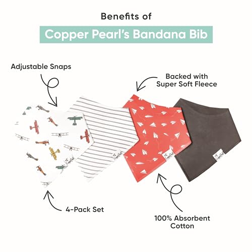 Copper Pearl Baby Bandana Drool Bibs for Drooling and Teething 4 Pack Gift Set for Boys “Safari Set