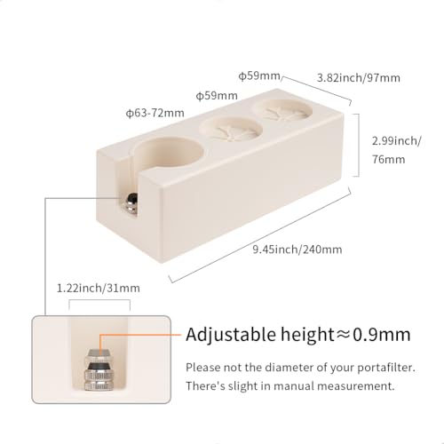 watchget Espresso Tamping Station, Plastic Espresso Organizer Box for 51/54/58mm Portafilter, Tamper, Distributor and Barista Accessories, Coffee Tamper Station, Ivory White