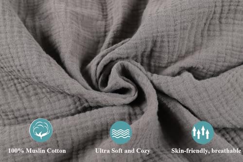 Muslin Pack and Play Sheets Fitted Compatible with Graco Pack n Play Playard Crib and Other 27 x 39 Inch 24 x 38 Playpen/Mini Crib Mattress Soft 100% Cotton Grey & Navy