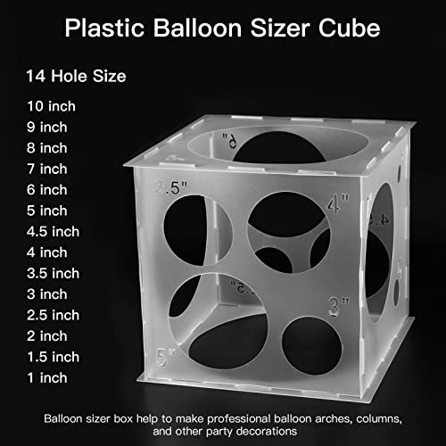 Auihiay 14 Holes Balloon Sizer Cube, Measurement Tool With Instructions for Arches, Column, Party Decoration (1