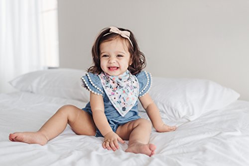 Copper Pearl 4 Pack Soft Cotton Baby Bibs for Drooling and Teething, Absorbent Drool Bibs for Baby Girl and Boy, Adjustable to Fit Newborns to Toddlers, Tons of Styles (Morgan)