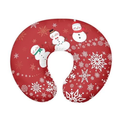 Eheartsgir Christmas Snowmen Snowflake Red Nursing Pillow Case for Newborn Foldable Stain Resistant Feeding Pillow Case Fitted Bottle and Breastfeeding Support Pillows for Christmas Decor