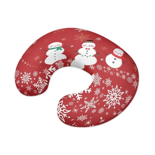 Eheartsgir Christmas Snowmen Snowflake Red Nursing Pillow Case for Newborn Foldable Stain Resistant Feeding Pillow Case Fitted Bottle and Breastfeeding Support Pillows for Christmas Decor