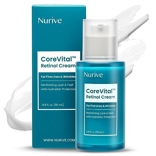 NURIVE CoreVital Retinol Cream - Anti Aging Retinol Face Cream | Face Moisturizer For Smooth Skin | For Eye Wrinkle, Stretch Marks, Fine Lines, and Wrinkle Care | Cruelty-free(50 ml / 1.69 fl oz)
