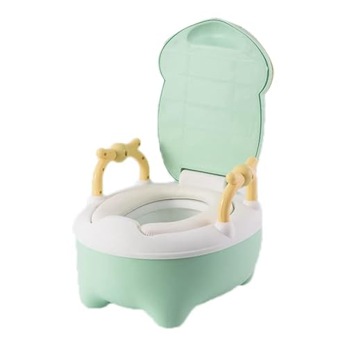 Portable Toddler Potty Toilet Cartoon Potty Training Seat Elevated Design Baby Toilet Potty for Home Bathroom Outdoor Indoor(Green)