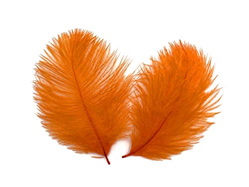 Moonlight Feathers | 1 Pack - Mini Orange Ostrich Small Confetti Feathers 0.3 Ounces