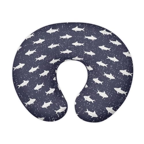 Mintulipy Shark Pattern Breastfeeding Pillow Slipcover for Baby Nursing Pillow Slipcover for Breastfeeding Moms Fits The Original Support Pillow for Breastfeeding and Bottle Feeding