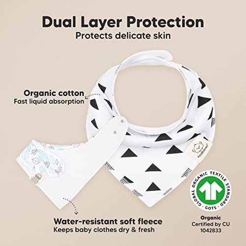 8-Pack Organic Baby Bandana Bibs for Boys, Girls - Super Absorbent Triangle Baby Bibs for Drooling and Teething Infant