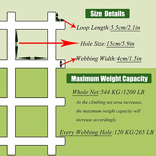 DREAMOSA Climbing Net for Kids,Custom Size,Outdoor Tree House Swing Sets for Backyard for Adults Climbing Ladder Playground Equipment for Ninja Warrior Line Play Climb Hammock Fence,for Children