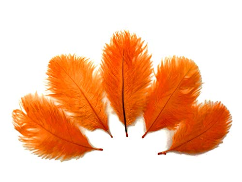 Moonlight Feathers | 1 Pack - Mini Orange Ostrich Small Confetti Feathers 0.3 Ounces