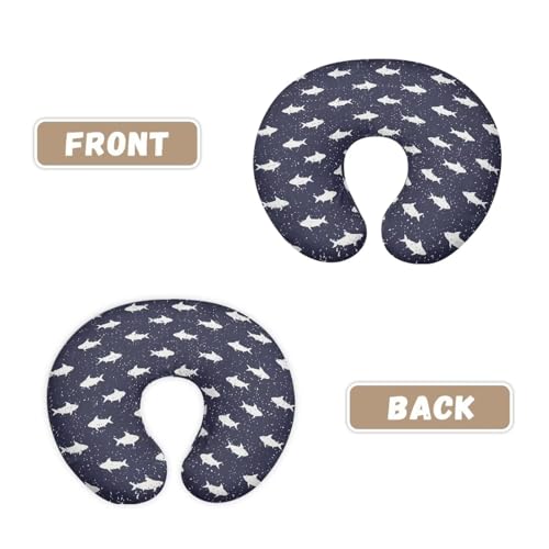 Mintulipy Shark Pattern Breastfeeding Pillow Slipcover for Baby Nursing Pillow Slipcover for Breastfeeding Moms Fits The Original Support Pillow for Breastfeeding and Bottle Feeding