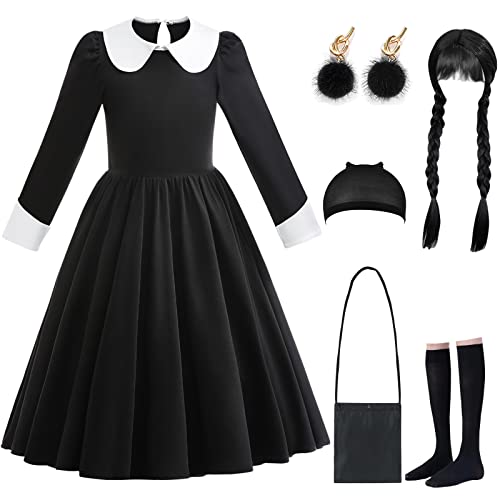 VORLITS Black Halloween Costumes Dress Girls Long Sleeve Costume Cosplay Halloween Christmas Party