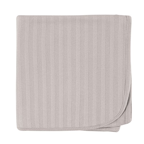 Touched by Nature Unisex Baby Organic Cotton Swaddle, Receiving and Multi-purpose Blanket, Gray, One Size