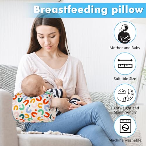 Baby Nursing Arm Pillow Breastfeeding Pillow,Soft Baby Nursing Arm Pillow Portable and Washable for Travel or Outdoor Use Can be Carried with You Essential Items（Rainbow）
