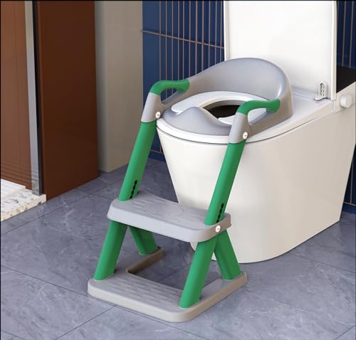 SKYROKU 8868 Potty Training Seat with Step Stool - Adjustable Height, Non-Slip, Splash-Proof, Foldable 2-in