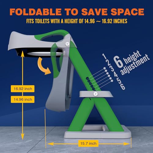 SKYROKU 8868 Potty Training Seat with Step Stool - Adjustable Height, Non-Slip, Splash-Proof, Foldable 2-in