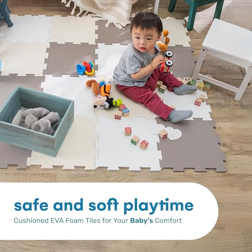 Enovoe Soft Baby Play Mat - Non-Toxic, Interlocking EVA Foam Tiles