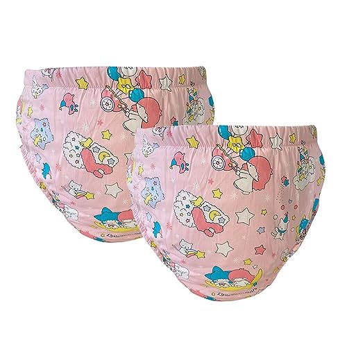 Can Be Reused Permanent Washable Adult Baby Potty Diaper Training Underwear ABDL Incontinence Waterproof Training Incontinence Booster Pads Pants 2 Packs (2Pink