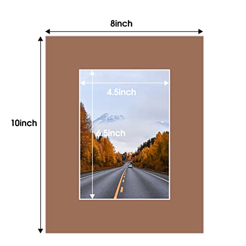Golden State Art, Pack of 50, Acid-Free Mixed Colors Pre-Cut 8x10 Picture Mat for 5x7 Photo with White Core Bevel Cut Frame Mattes