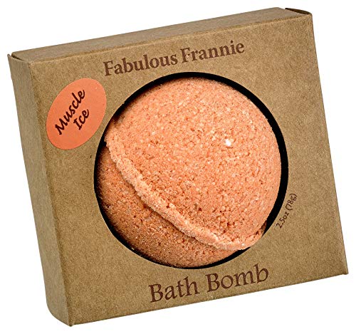 Fabulous Frannie Muscle Ice Natural, Handmade Bath Bomb, Rich in Essential Oil, Epsom Salt, Coconut Oil, Witch Hazel, Moisturize Skin