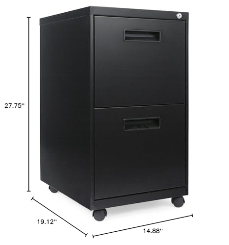 Alera PAFFBL Two-Drawer Metal Pedestal File