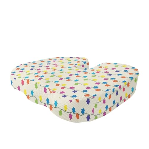 Mintulipy Light Print Memory Foam Pillow Office Chair Cushions Universal Desk Seat Cushion for Computer Desk, Wheelchair Christmas Decor