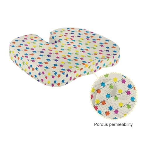 Mintulipy Light Print Memory Foam Pillow Office Chair Cushions Universal Desk Seat Cushion for Computer Desk, Wheelchair Christmas Decor