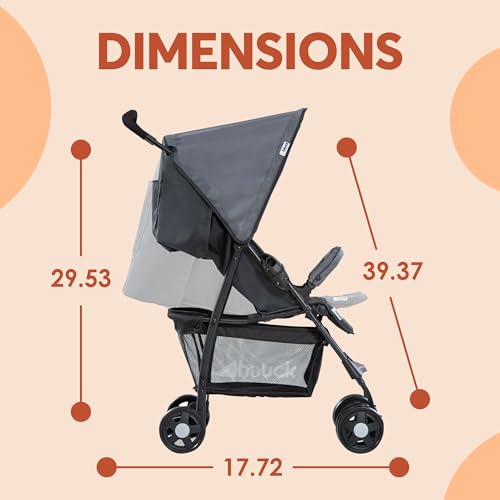 hauck Lightweight and Compact Travel Baby/Toddler Foldable Stroller, Sport, Charcoal/Stone